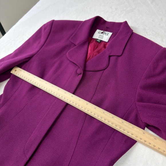 Kasper ASL Blazer Womens 6P Magenta Purple Excellent 100% Wool Petite 30603P - Picture 9 of 9